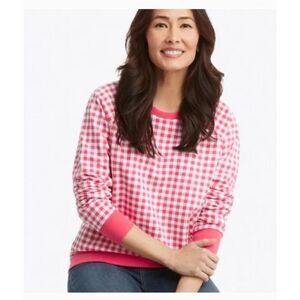 Draper James checkered gingham pullover sweatshirt SZ Small